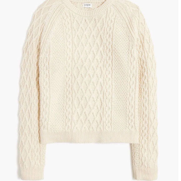 J. Crew Sweaters - J. Crew Women's Ivory Cable Knit Crew Neck Sweater | women’s XL